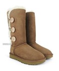 Ugg Bailey Button Triplet Ii Chestnut Fur Boots Womens Size 10  nib 