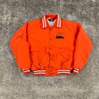 Vintage Lionel Trains Bomber Jacket Mens Xl Orange Quilt Lined 80s Made In Usa