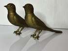 Vintage Mcm Brass Pheasant Grouse Quail Bird Salt   Pepper Shakers Figurine Set
