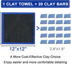 Clay Towel 2 Pack Auto Detailing - Fine Grade Microfiber Car Chamois Towel