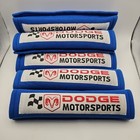 6x New Blue Car Seat Belt Cover Shoulder Pads  powered By Dodge  10 5 x2 5 