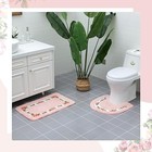 3 Pcs Rose Flowers Bathroom Rugs Set Coquette Room Decor Floral Small Pink