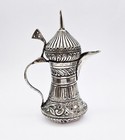 Antique Islamic White Metal Small Dallah Coffee Pot C1930