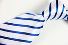 New Classic Striped Blue White Jacquard Woven Silk Men s Necktie Tie