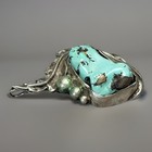 Native American Sterling Silver Turquoise Pendant Signed