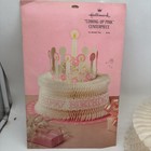 Vintage 70s Hallmark Birthday Coming Up Pink Honeycomb Centerpiece 8 5   