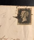 1d Black Plate 5 On 1841 Cover With Wax Seal   Hand Written Letter  Birmingham 