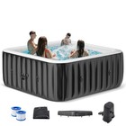 Naizea 6 Person Inflatable Hot Tub 73x73x25 Spa With 130 Soothing Jets And Cover