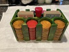 Bakelite Poker Chip Caddy With Chips   Cards Included