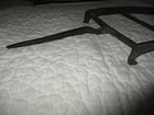 Antique 12  Primitive Blacksmith Made Sad Iron Trivet Stand Rat Tail Vgc Footed
