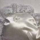 Vintage Handmade Wedding Heart-shaped Ring-bearer Pillow White Satin Free Ship