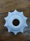 Antique Milk Glass Ruffled Edge Crimped Lamp Light Shade Ruffle Scallop 