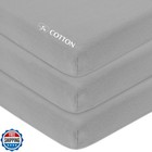 American Baby Company 3 Pack 100  Natural Cotton Fitted Pack And Play Sheets 