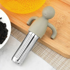 1pc Stainless Steel Tea Infuser Silicone Handle Loose Leaf Strainer - New