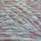 Vintage Handmade Baby Quilt Pink Patchwork Nursery Blanket 24x29