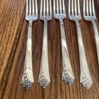 Oneida Sterling Silver Damask Rose Set 6 Dinner Forks 7 1 8   