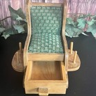 Pin Cushion Wood Rocking Chair W drawer   Spool Holder-vintage