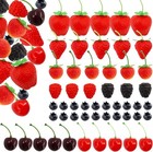 52 Pcs Artificial Fake Fruit  Includes Fake Strawberries Fake Blueberries Fak   