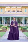 Purple Cape Style Lehenga Set Sequin Embroidery Indian Wedding Party Wear