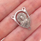 Creed 925 Sterling Silver Antique Art Deco St  Mary   Jesus Rosary Chain Pendant