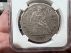 1872  1 Seated Liberty Silver Dollar Ngc Xf Details Cleaned  ejz 