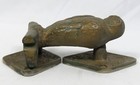 Antique Metal Owl Door Knocker 2-piece Brass-finish Heavy W patina Bird Vintage