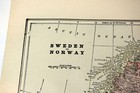 1890s Antique Original 15  Map Sweden Norway Europe Northern Countries 