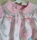 Vintage Mayfair Footed Romper 0-6 Month Kitten Cat Pink Lace Americana Floral