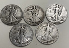  lot Of 5  Walking Liberty Half Doiiar - 90  Siver Choose How Many Lots Of 5 