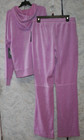 2 Pcs Jogging Track Set Size Medium Hooded Top Pant Cotton Velour Frost Pink Nwt
