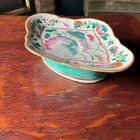 Vintage Chinese Famille Rose Footed Sweetmeat Dish Pedestal Bowl Hand Painted