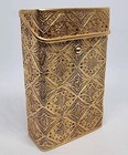 Antique 833  Silver Gold Plated Portuguese Filigree   Business Card Case 