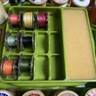 Vintage Wil-hold Sewing Storage Box Filled With 48 Partial Spools And 7 Bobbins