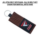 Fadi Bjj Belt Keychain Cotton Martial Arts Key Ring Jiu Jitsu Gift Souvenir