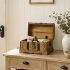 Vintage Wooden Treasure Chest Decorative Box With Lock - 12   Brown