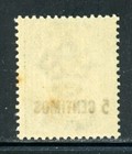 Gibraltar 22 Sg15 Mh 1889 1 2p Grn Qvic Overprinted  5 Centimos  Cv 14