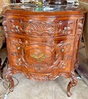 1930 s Pair Of Antique French Carved Marble Top Bedside Cabinets