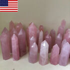 Us Large Natural Pink Rose Quartz Obelisk Stone Healing Crystal Point Wand Rocks