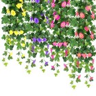 Artificial Wall Hanging Fake Silk Morning Glory Flower Vine Home Wedding Decor