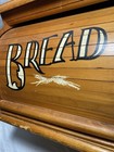 Vtg Roll Top Wooden Bread Box Countertop Top Storage Rustic Farmhouse Shabby