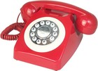 Corded Retro Phone  Red 80 s Classic Telephone landline Phone wired Antique T   