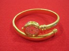 Vintage Joan Rivers Watch Snake Wristbands Cuff Foiled Gold Tone