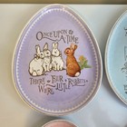 Pottery Barn Kids Beatrix Potter Set 4 Plates Melamine Pastel Egg Shaped Easter