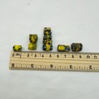 Vintage Glass Trade Beads Yellow Blue Green Black Lot  10 Jewelry Making