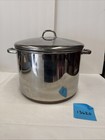 Vintage Revere Ware 16 Qt Stock Pot W lid Stainless Steel Copper Bottom Clinton