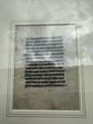 Antique Medieval Book Of Hours Leaf Vellum C1400 Framed Manuscript Art