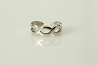 Infinity Design Adjustable Size 925 Sterling Silver Toe Ring 1 7 Grams  rin9058 
