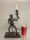 Rare Late 19th Century Cast Bronze    leaning Monkey    Candlestick C1870   1 9 Kg