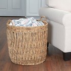 Tall Wicker Floor Basket  Woven Decorative Basket With Handles  Handmade 