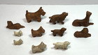 Lot Of 11 Vintage Dog Cat Figurines Molded Composite Material     Hound Terrier   
